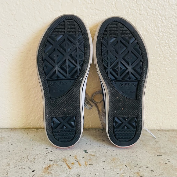 Kids Converse All Star Blue Glitter Low Top Sneakers - Picture 7 of 11
